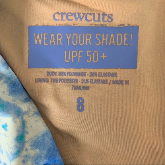 Crewcuts Girls Zip Up Rash Guard One Piece Swimsuit UPF 50 Girls 8 Tie Dye Blue - Picture 4 of 15